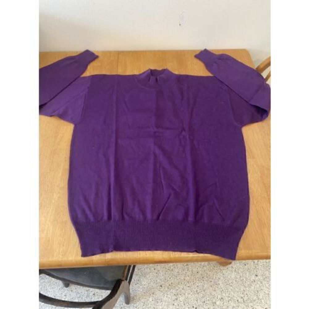 Vintage Tricots St Raphael Womens Size XL Purple 100% Pure Wool Sweater SZ XL